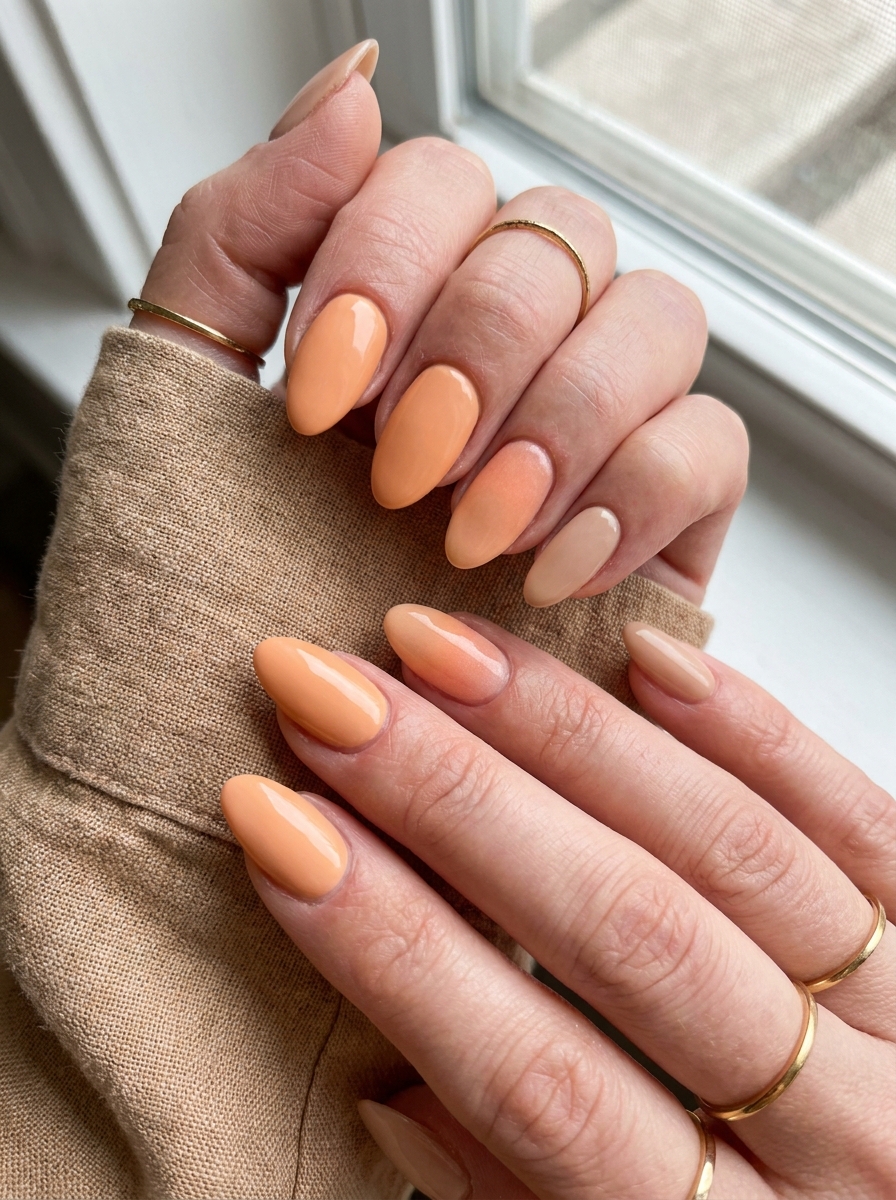 Soft Orange August Nails